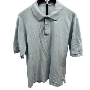 Burberry Mens XL Ligth Blue 2-Button Classic Fit Cotton Check-Placket Polo